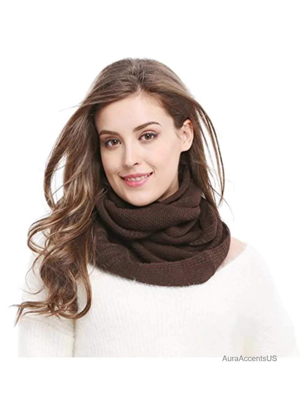 Knitted Infinity Scarf Hoodie - Warm Winter Wrap